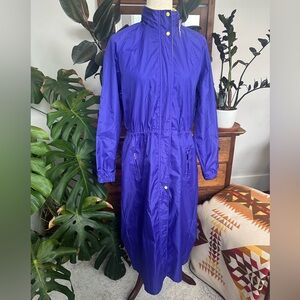 Vintage Woolrich Woman purple/yellow long rain jacket windbreaker size small